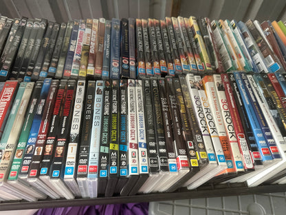 DVDs and blurays dvds $2 each boxed sets $5 per season blurays $5 each