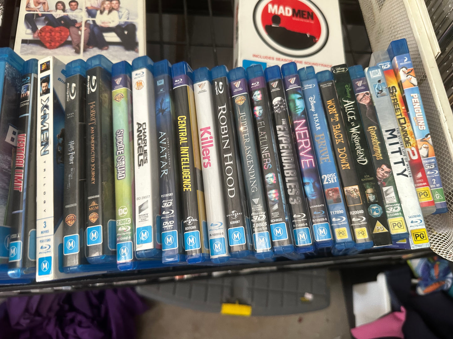 DVDs and blurays dvds $2 each boxed sets $5 per season blurays $5 each