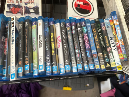 DVDs and blurays dvds $2 each boxed sets $5 per season blurays $5 each