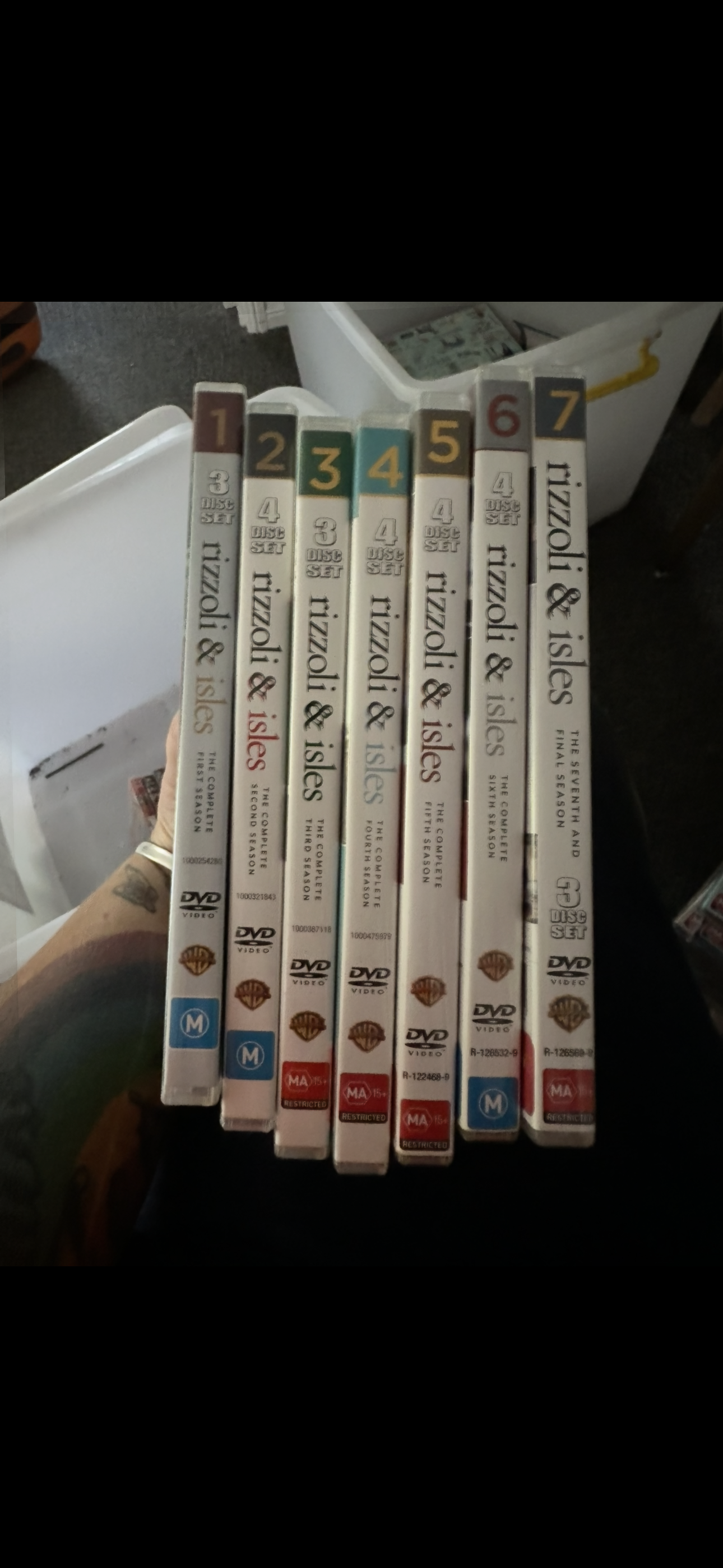 DVDs and blurays dvds $2 each boxed sets $5 per season blurays $5 each