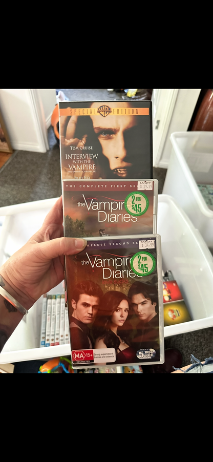 DVDs and blurays dvds $2 each boxed sets $5 per season blurays $5 each