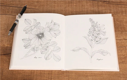The Flower Year Colouring book