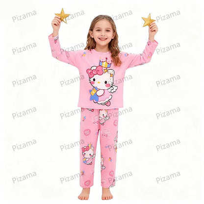 Girls Pajamas Sets Sleepwear Hello Kitty