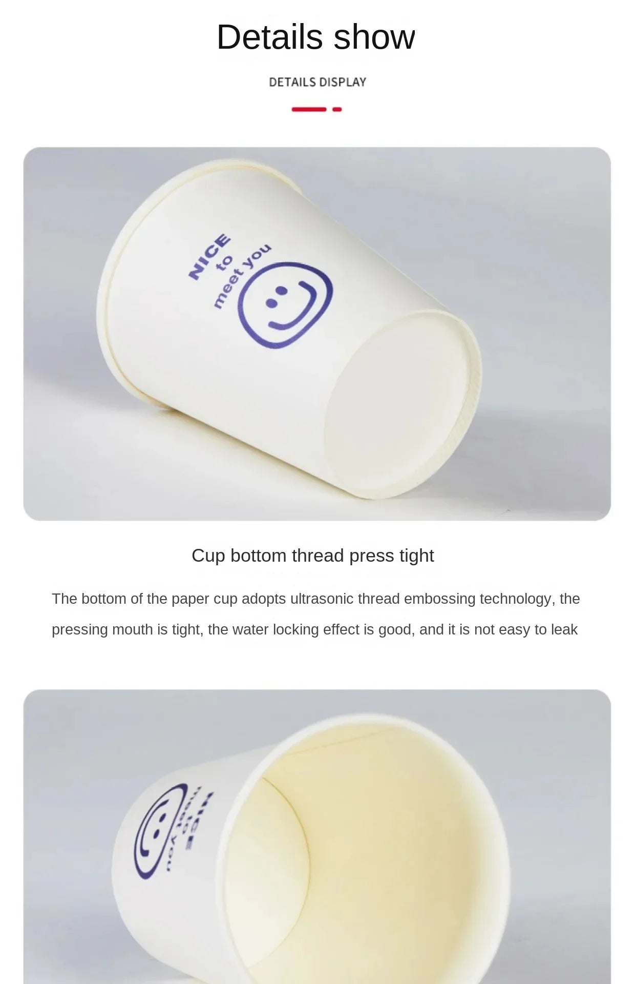 50pcs 250ml  White Paper Cups