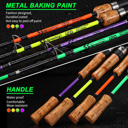 Sougayilang Lure Fishing Rod 1.2m 1.65m 2 Sections Spinning Fishing Rod 8kg Max
