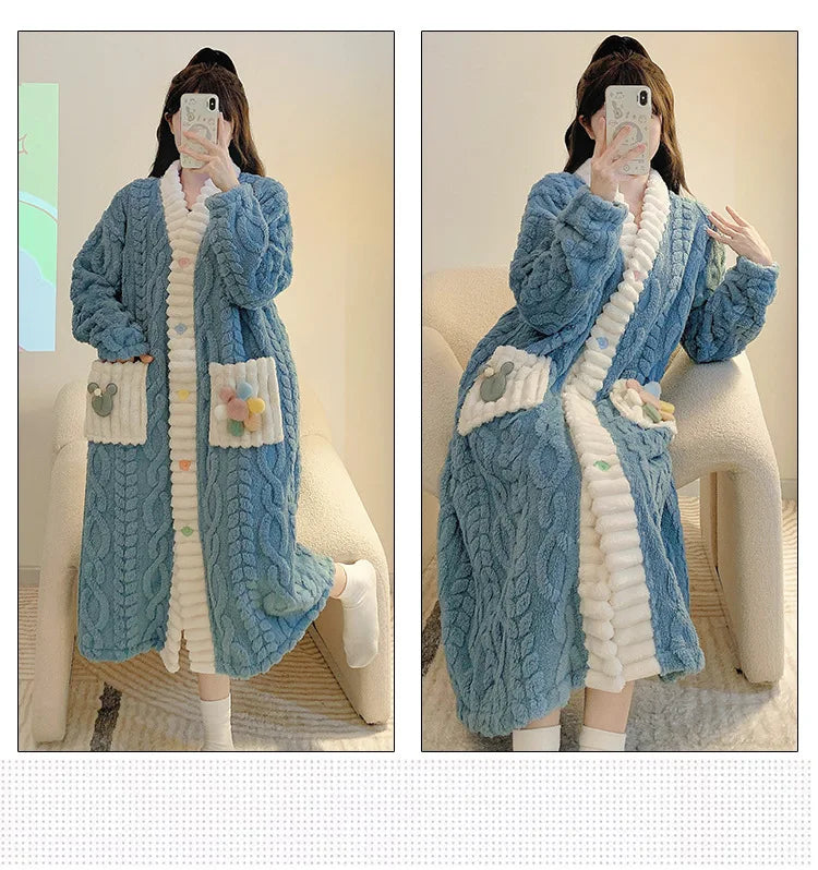 Plus Size 5XL Winter Warm Robe