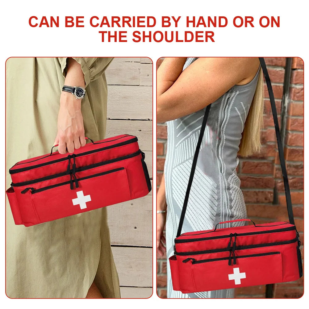 Travel Medicine Bag with Lockable Zippers