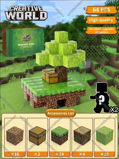 Minecraft Magnetic Building Blocks Mine World Magnet