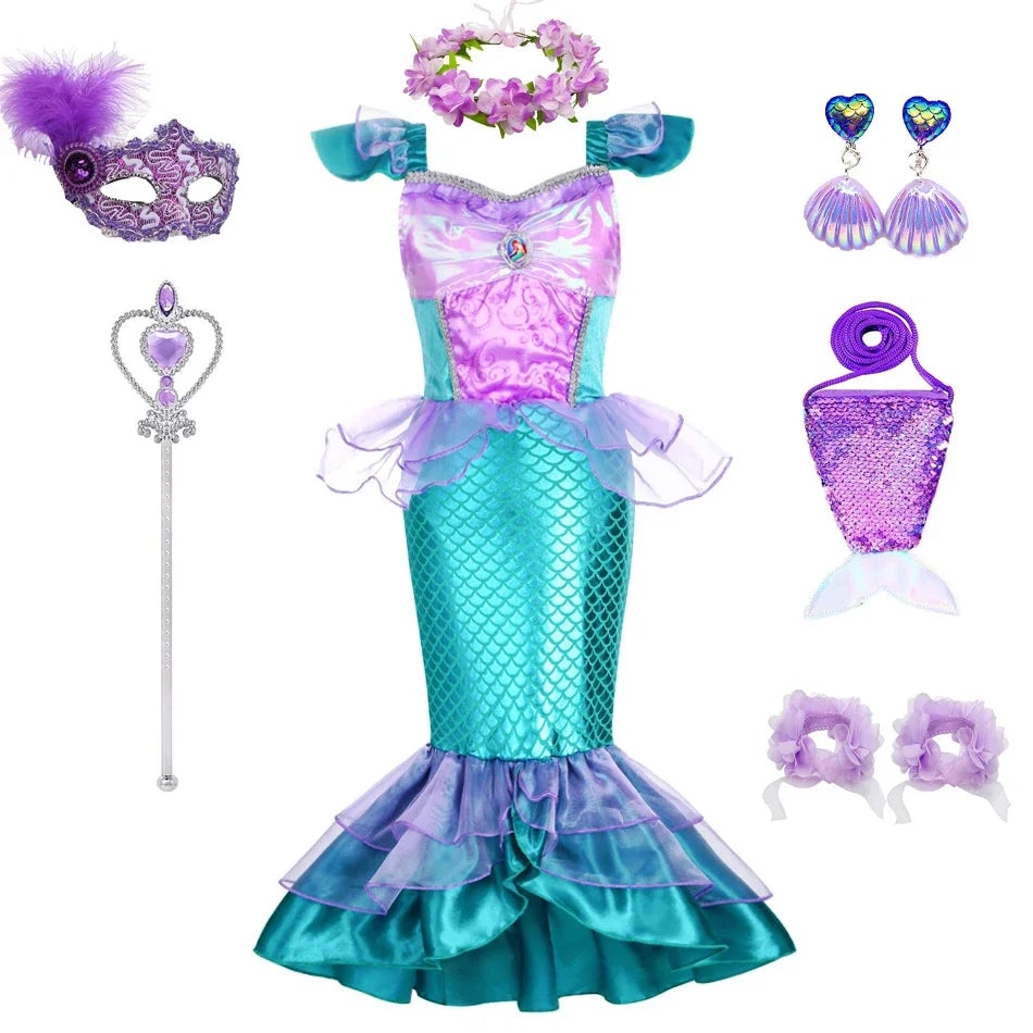 Girls Mermaid Dress Charm Princess