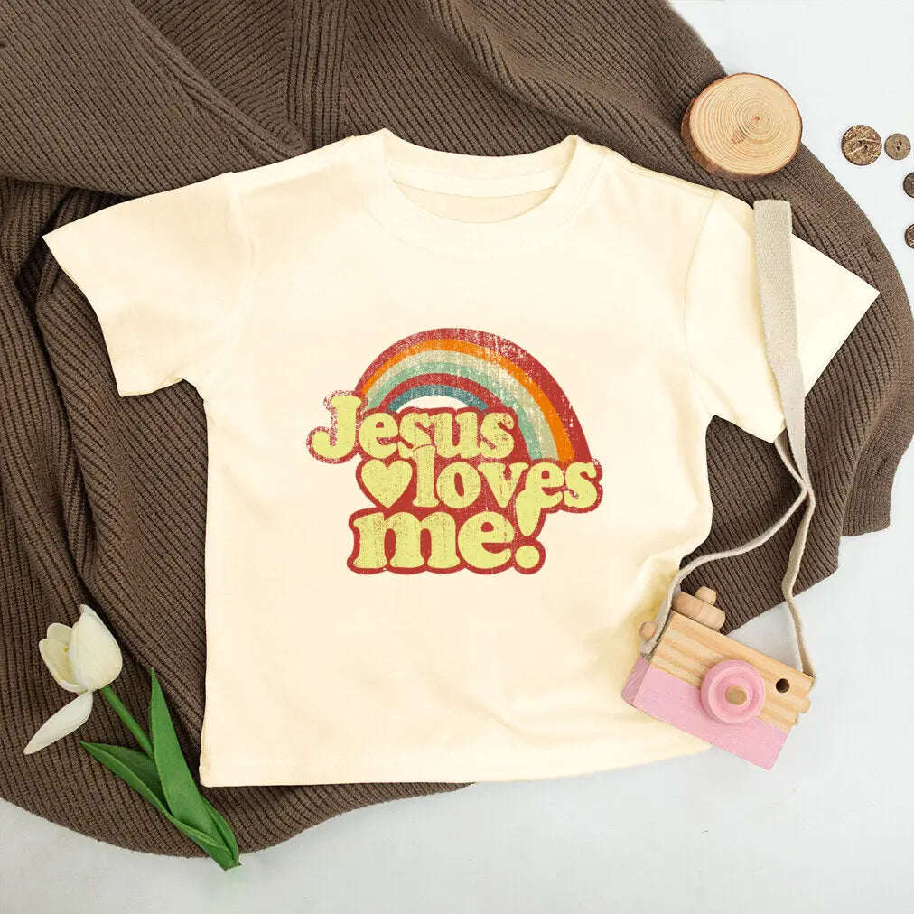 Jesus Loves Me Print Kids tshirt
