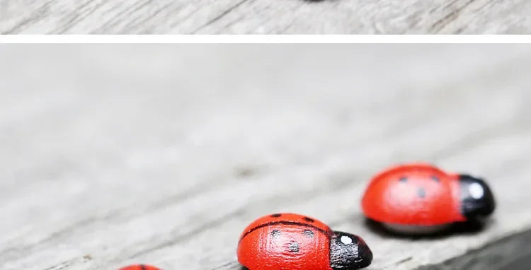 100Pcs Mini Wooden Ladybird Ladybug