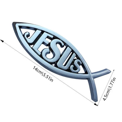 Jesus Fish Car Decal Jesus Fish Emblem
