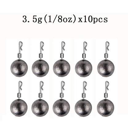 10pcs/Lot Fishing Weights Sinkers 3.5g 5g 7g 10g 14g 20g Fishing Sinker