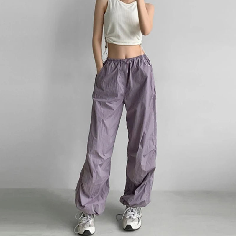 Lightweight  Wide Leg Cargo Pants
