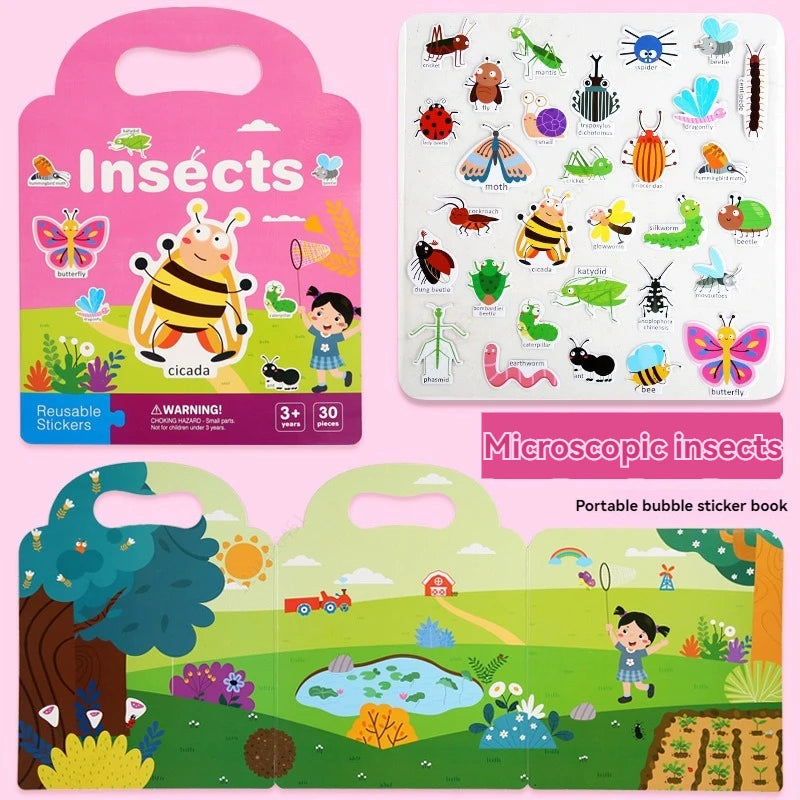 Reusable Sticker Book for Kids Vehicles Truck Stickers