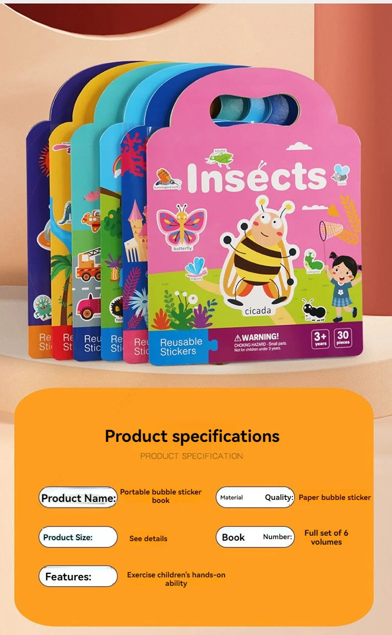 Reusable Sticker Book for Kids Vehicles Truck Stickers