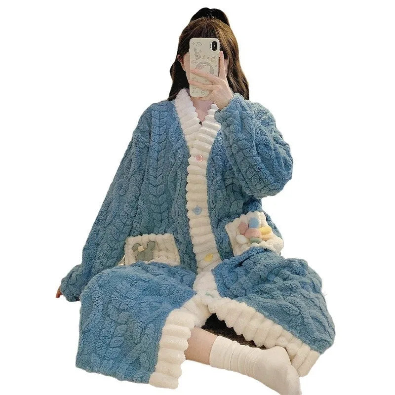 Plus Size 5XL Winter Warm Robe