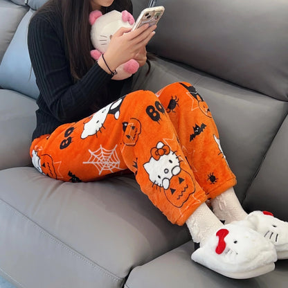 Hello Kitty Sanrio Pajamas Pants Black Pink