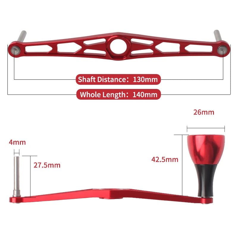 Ruke New Fishing Reel Handle Aluminium Alloy Length 140mm hole