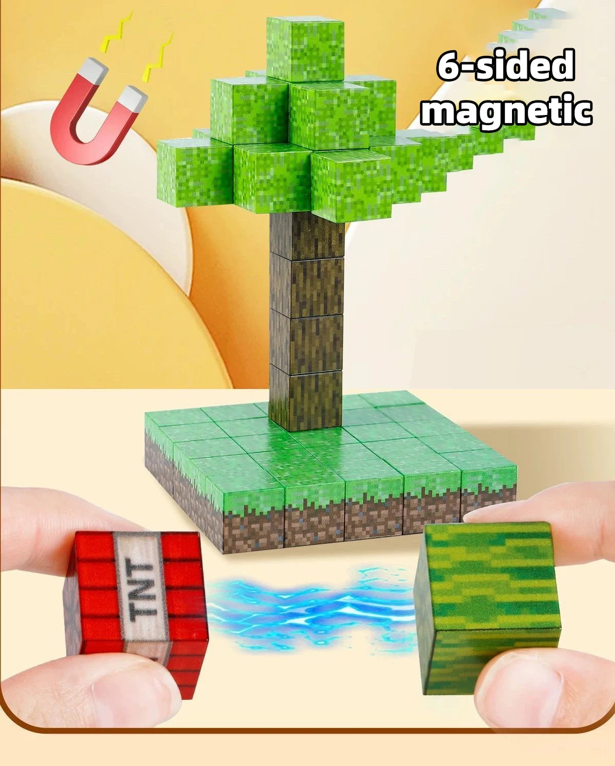 Magnetic building blocks toy storage box set