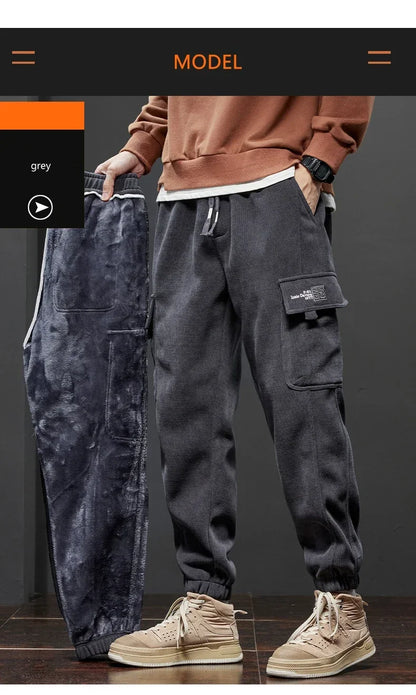 Winter Fleece Men Casual Pants