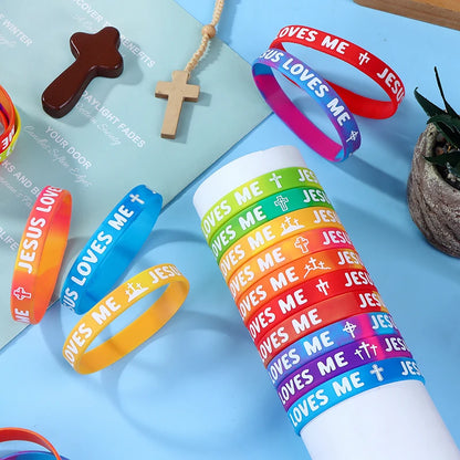 Rainbow Religious Silicone Bracelet