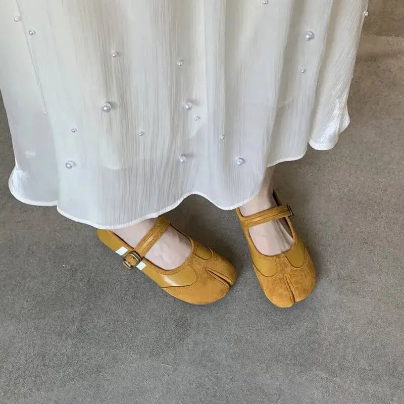 Red Ballet  Split Toe Ballerinas Flats