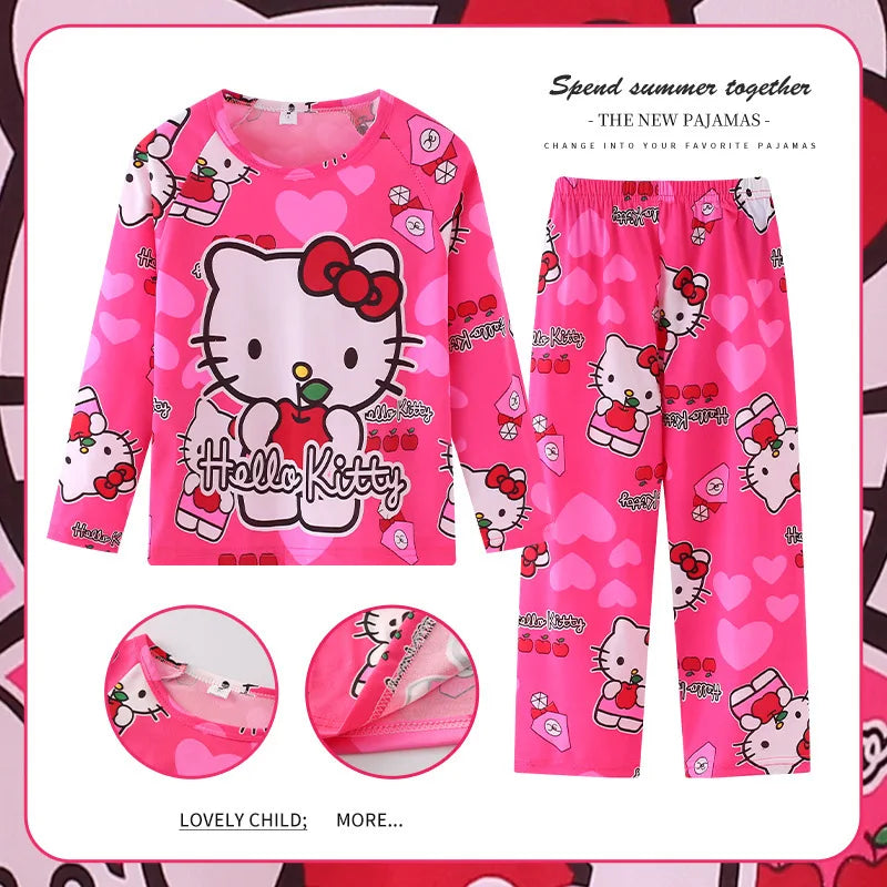 Girls Pajamas Sets Sleepwear Hello Kitty
