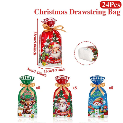 Christmas Drawstring Gift Bags