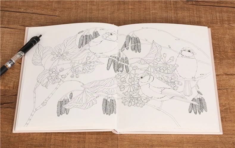 The Flower Year Colouring book