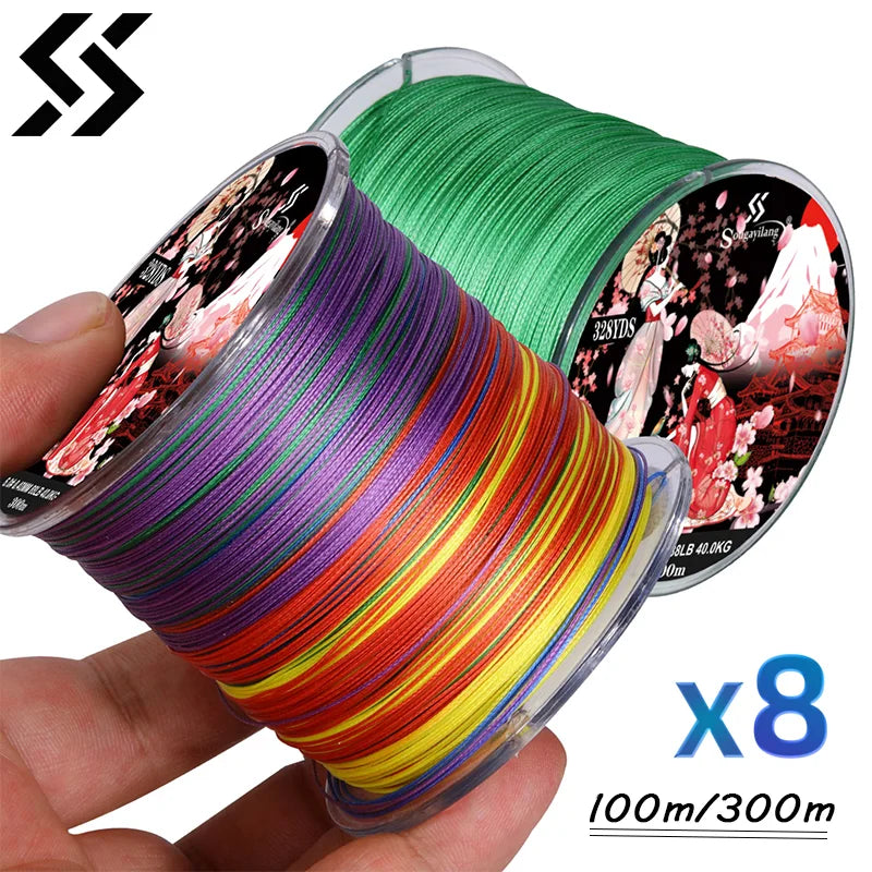 8 Strands Braided Fishing Line 100M 300M Multifilament