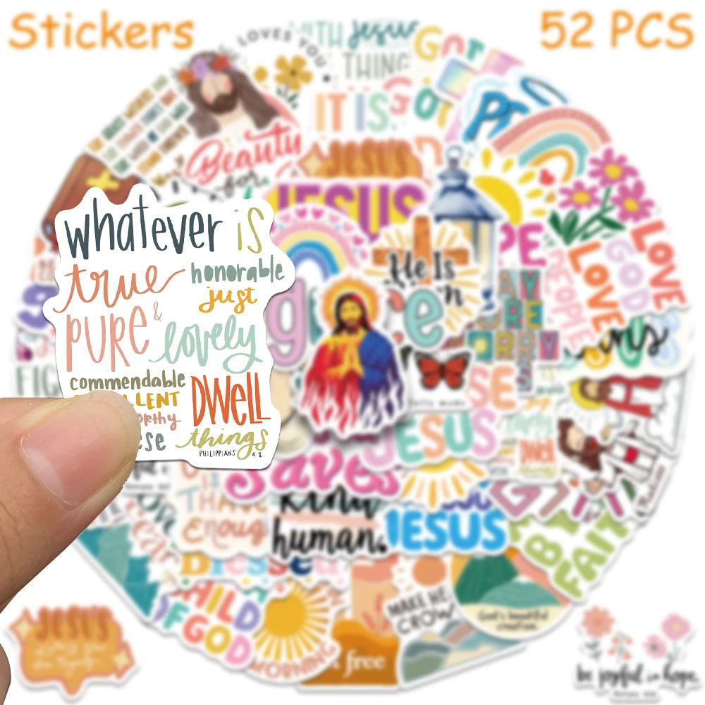 52pcs Jesus Christian stickers