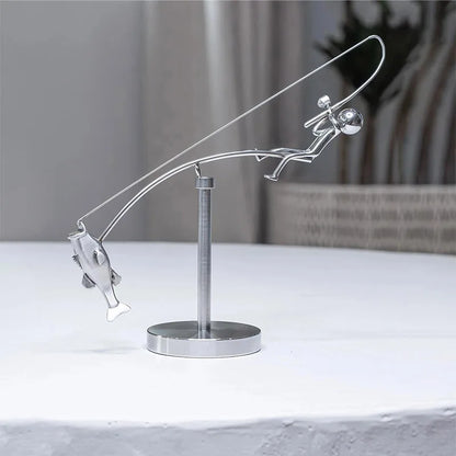 Fisherman Figurine Metal