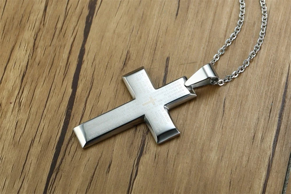 Christian Crucifix Crucifixion Pendant for Men Stainless Steel