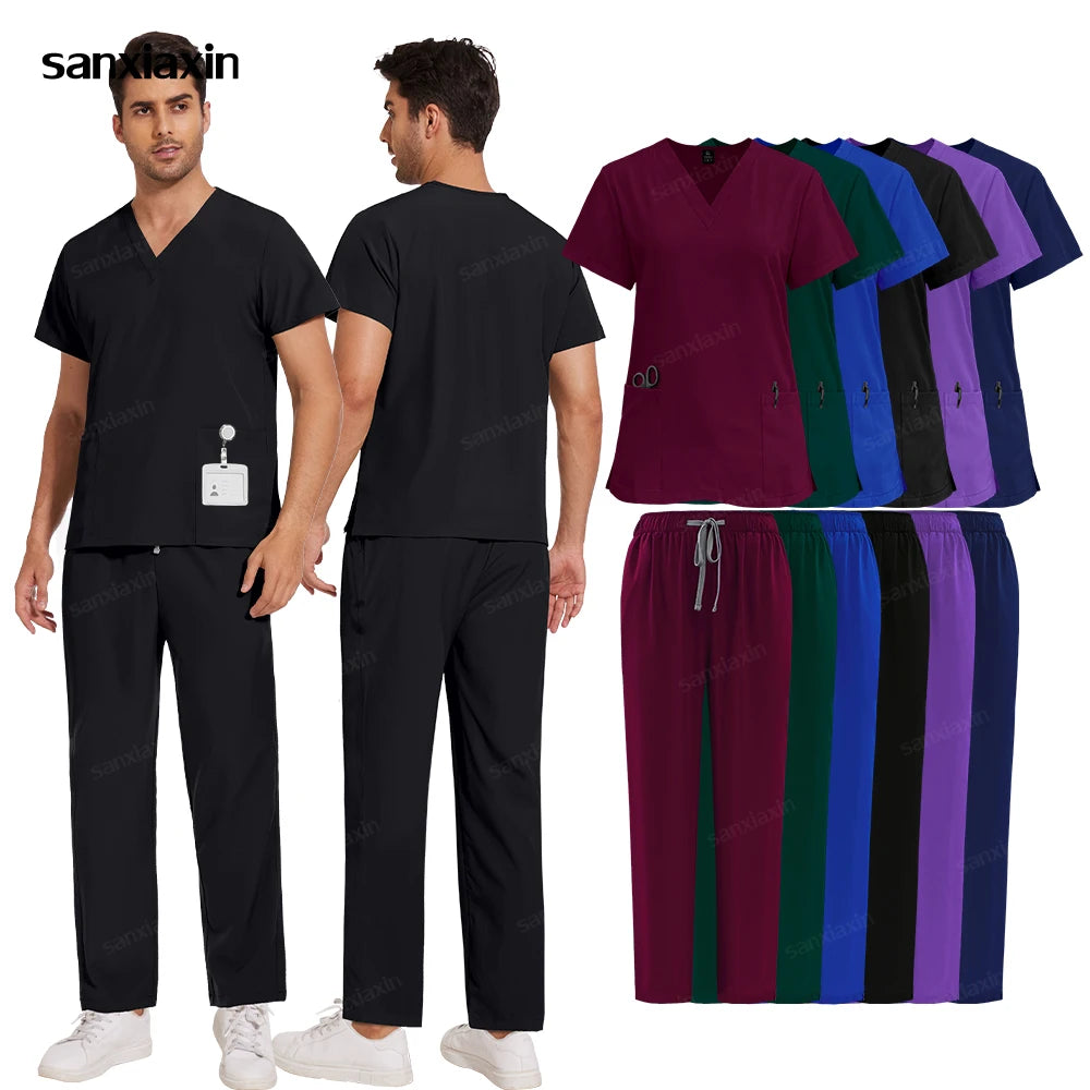 Medical Uniforms Woman Men Dentist  Scrubs Set