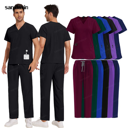Medical Uniforms Woman Men Dentist  Scrubs Set