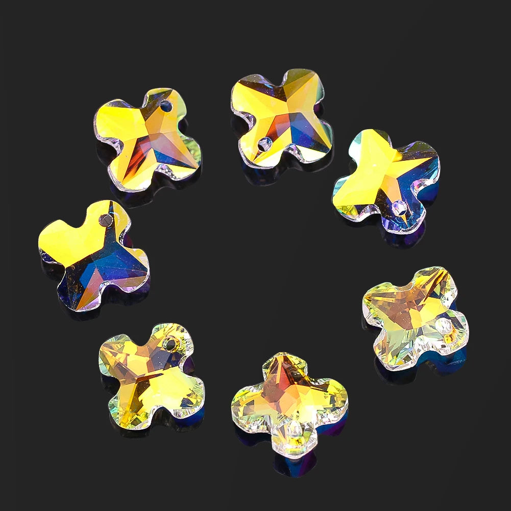 10PC Colored Glass Crystal