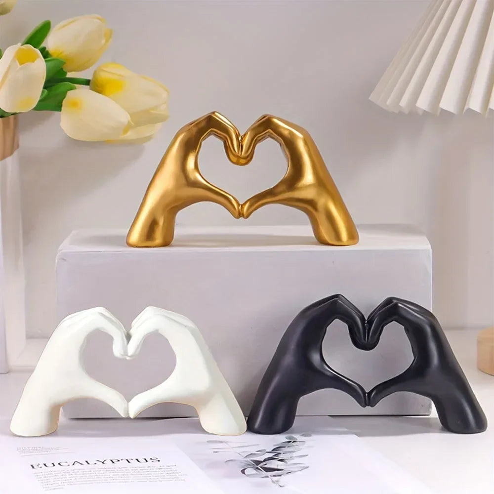 Creative Heart Hand Statue Resin