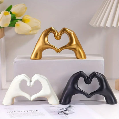 Creative Heart Hand Statue Resin