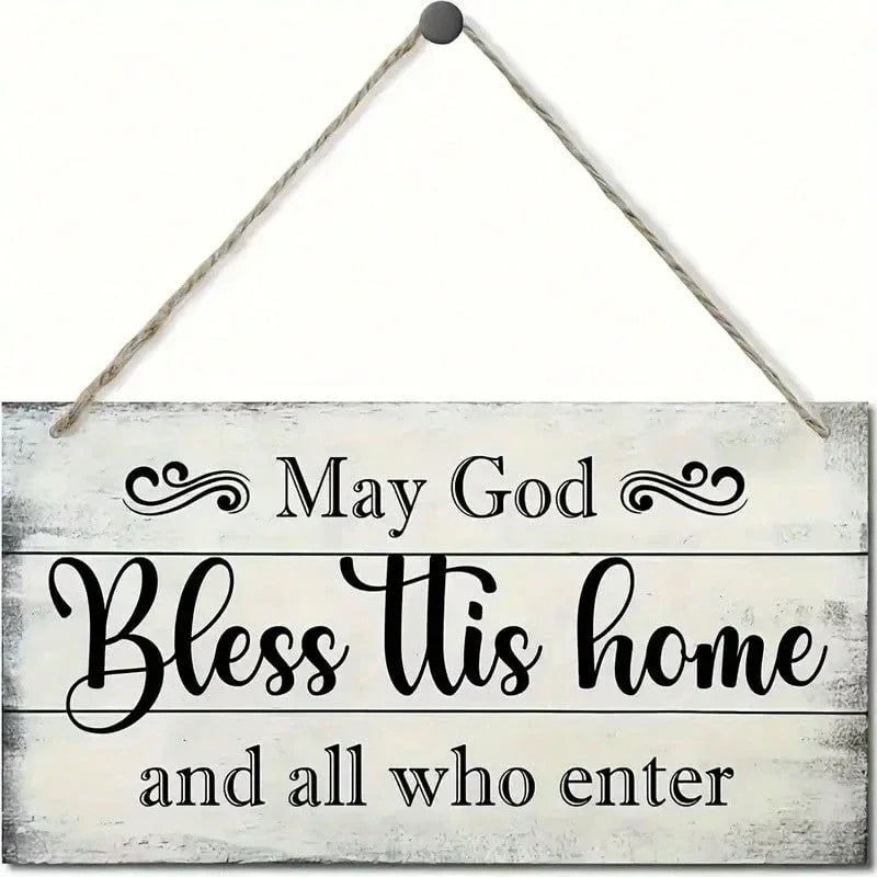1 Retro 2D Flat Sign“God bless this home”