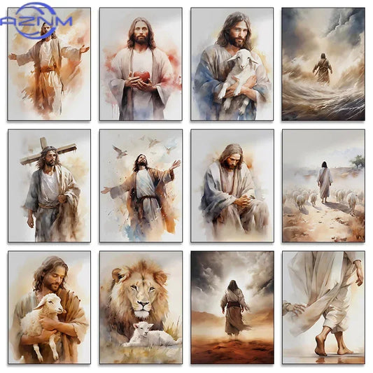 Jesus and The Cross Jesus Poster Christian Lamb of God
