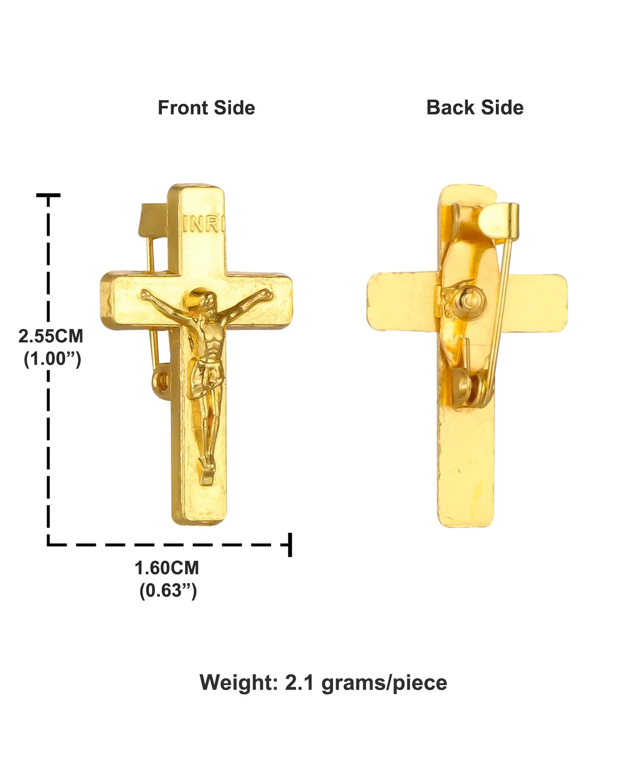 15Pcs Crucifix Cross Brooches Christian INRI Cross Badges Lapel Pin