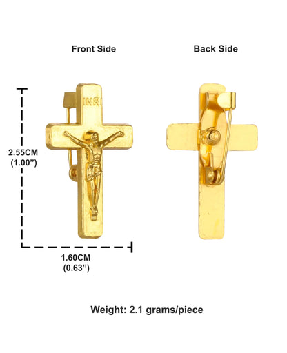 15Pcs Crucifix Cross Brooches Christian INRI Cross Badges Lapel Pin
