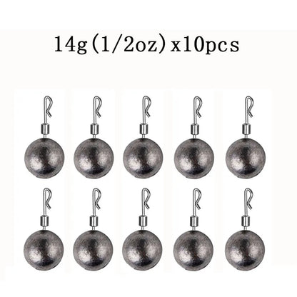 10pcs/Lot Fishing Weights Sinkers 3.5g 5g 7g 10g 14g 20g Fishing Sinker