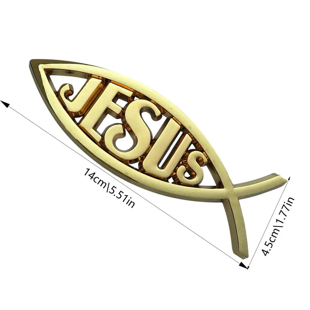 Jesus Fish Car Decal Jesus Fish Emblem