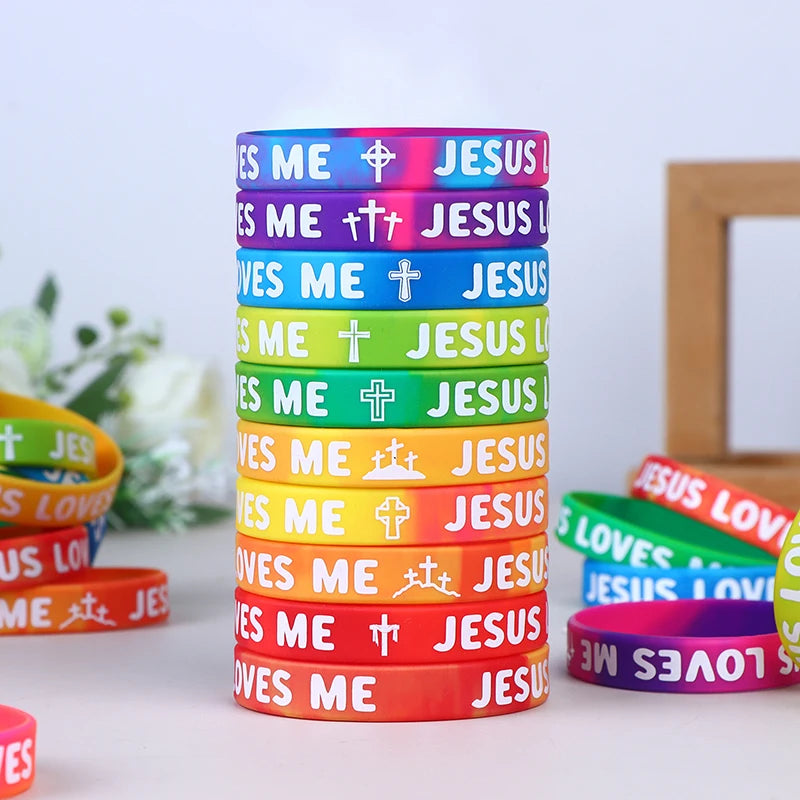 Rainbow Religious Silicone Bracelet