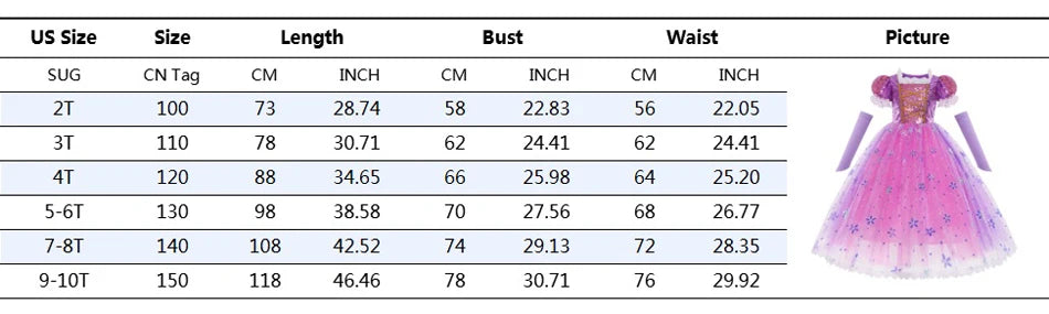 Disney Princess Rapunzel Girl Dress