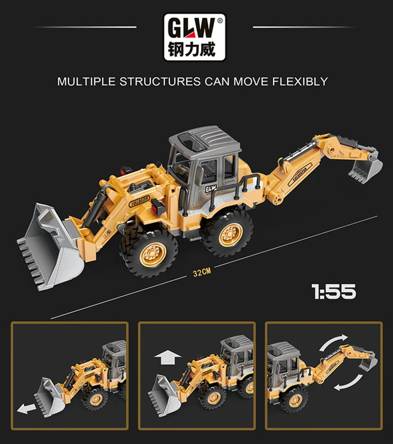 Alloy Tractor Kids Excavator Bulldozer Miniature crane
