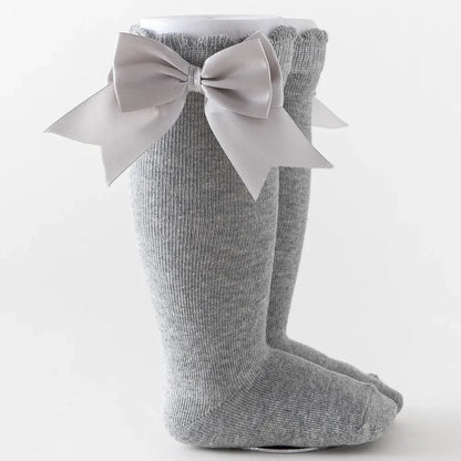 Kids Knee High Socks Baby Girls Cotton Socks Big Bow