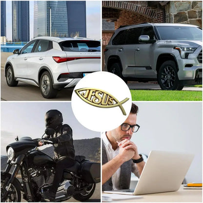 Jesus Fish Car Decal Jesus Fish Emblem